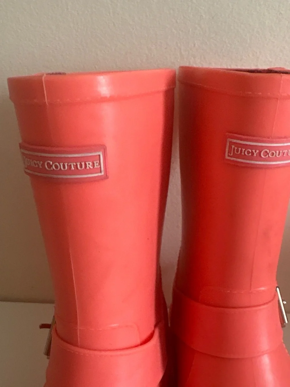 Juicy Couture Coral Pink Waterproof Rain Boots kids 3 enfant 32